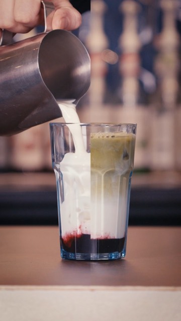Blueberry iced matcha, rétegről rétegre